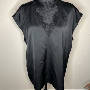 Black V-Neck Sleeveless Top